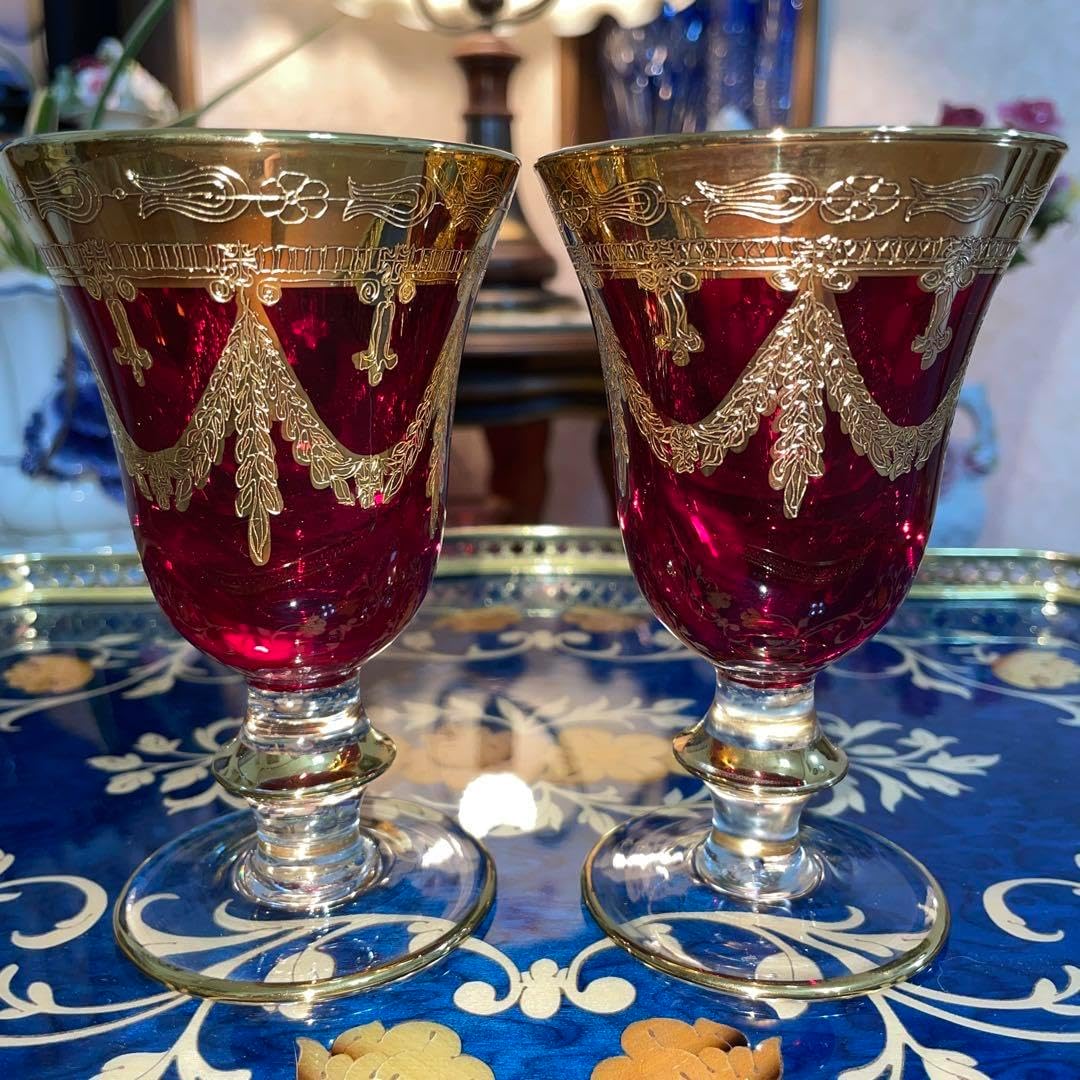 イタリア ベネチアングラス ワイングラス2つセット ワイングラス